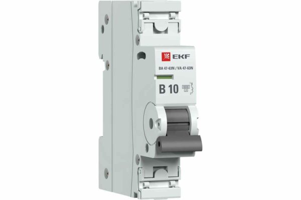 Автоматический выключатель 1P 10А (B) 6kA ВА 47-  63N EKF PROxima (M636110B)