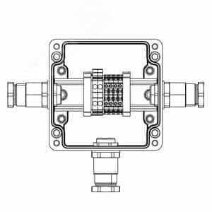 Взрывозащищенная клеммная коробка GRP TBE-P-03-(2xCBC.2-2xCBC.2 (i)-2xTEO.2)-1xKH2MHK(B)-1xKH2MHK(C)-1xKH2MHK (D)1Ex e IIC Т5 Gb / Ex tb IIIC T95°C Db IP66 (1231.031.22.121E)