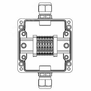 Взрывозащищенная клеммная коробка GRP TBE-P-03-(6xCBC.4)-1xPACMP(A)-1xPACMP(C)1Ex e IIC Т5 Gb / Ex tb IIIC T95°C Db IP66 (1231.031.22.1220)