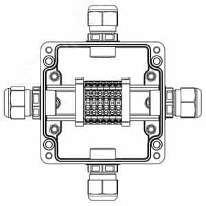Взрывозащищенная клеммная коробка GRP TBE-P-03-(6xCBC.4)-1xPACMP(A)-1xPACMP(B)-1xPACMP(C)-1xPACMP(D)1Ex e IIC Т5 Gb / Ex tb IIIC T95°C Db IP66 (1231.031.22.1222)
