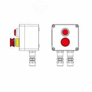 Взрывозащищенный пост управления из алюминияCPE-A-12-(1xLR(220)-1xP3E(11))-2xKA2MHK(C)1Ex d e IIC Т5 Gb / Ex tb IIIC T95°C Db IP66 (2201.121.22.11I)
