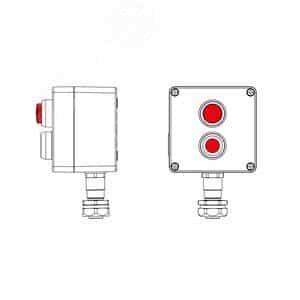 Взрывозащищенный пост управления из алюминияCPE-A-12-(1xP1R(11)-1xLR(250))-1xKAEPM2MHK-20(C)1Ex d e IIC Т5 Gb / Ex tb IIIC T95°C Db IP66 (2201.121.22.120R)