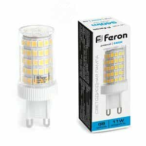 Лампа светодиодная LED 11вт 230в G9 дневной капсульная (LB-435)