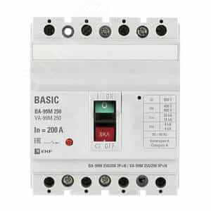 Выключатель автоматический ВА-99М 250/200А 3P+N 25кА Basic (mccb99-250-200m-4P)