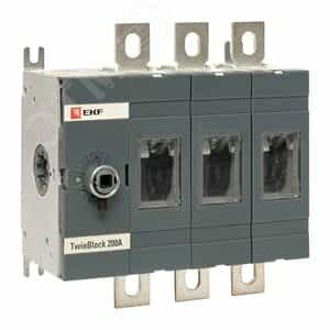 Рубильник 200A 3P без рукоятки управления TwinBlock EKF (tb-s-200-3p)