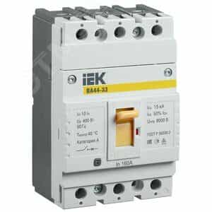 Выключатель автоматический ВА44 33 3Р 160А 15кА ИЭК (SVA4410-3-0160)