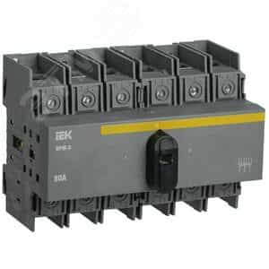 Выключатель-разъединитель модульный ВРМ-3 3P 80А IEK (MVR30-3-080)