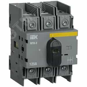 Выключатель-разъединитель модульный ВРМ-2 3P 125А IEK (MVR20-3-125)