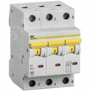 Выключатель автоматический ВА47-60M 3Р 1А 6кА B IEK (MVA31-3-001-B)