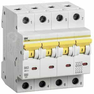 Выключатель автоматический ВА47-60M 4Р 63А 6кА B IEK (MVA31-4-063-B)