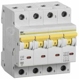 Выключатель автоматический ВА47-60M 4Р 32А 6кА С IEK (MVA31-4-032-C)