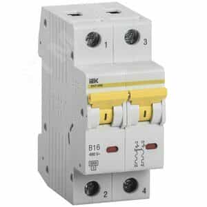 Выключатель автоматический ВА47-60M 2Р 16А 6кА B IEK (MVA31-2-016-B)