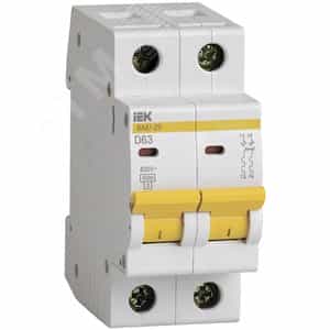 Купить Выключатель автоматический двухполюсный 63А D ВА47-29 4.5кА (MVA20-2-063-D) Выключатель автоматический двухполюсный 63А D ВА47-29 4.5кА (MVA20-2-063-D)