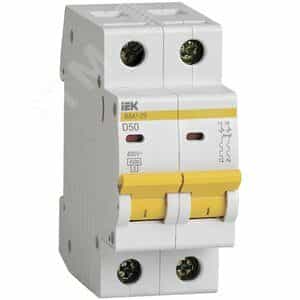 Выключатель автоматический двухполюсный 50А D ВА47-29 4.5кА (MVA20-2-050-D)