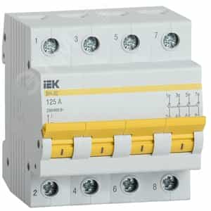 Купить Выключатель нагрузки (мини-рубильник) ВН-32 4Р 125А IEK (MNV10-4-125) Выключатель нагрузки (мини-рубильник) ВН-32 4Р 125А IEK (MNV10-4-125)