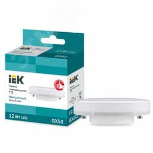 Лампа светодиодная LED 12вт GX53 белый таблетка ECO (LLE-T80-12-230-40-GX53)