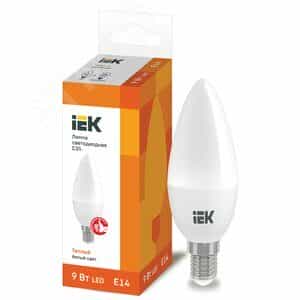 Лампа светодиодная LED 9вт Е14 тепло-белый матовая свеча ECO (LLE-C35-9-230-30-E14)