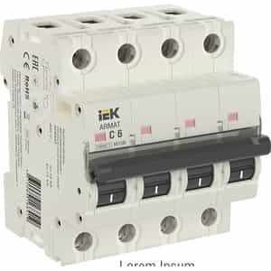 Купить ARMAT Выключатель автоматический четырехполюсный C 6А M10N (AR-M10N-4-C006) ARMAT Выключатель автоматический четырехполюсный C 6А M10N (AR-M10N-4-C006)