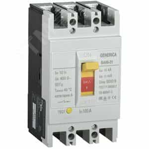 Выключатель автоматический ВА66-31 3Р 100А 18кА GENERICA (SAV10-3-0100-G)