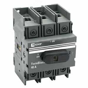 Рубильник 40A 3P c рукояткой управления для прямой установки TwinBlock EKF (tb-40-3p-f)