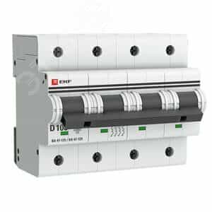 Автоматический выключатель ВА 47-125 4P 100А (D) 15кА EKF PROxima (mcb47125-4-100D)