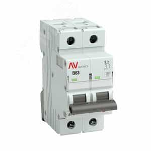 Выключатель автоматический AV-10 2P 63A (B) 10кА AVERES (mcb10-2-63B-av)
