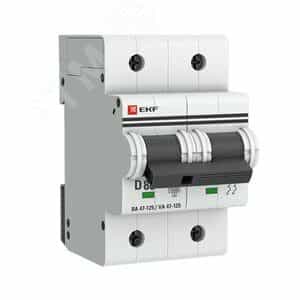 Автоматический выключатель ВА 47-125 2P 80А (D) 15кА EKF PROxima (mcb47125-2-80D)