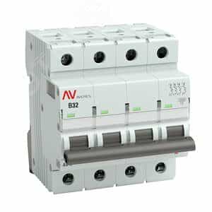 Выключатель автоматический AV-10 4P 32A (B) 10кА AVERES (mcb10-4-32B-av)