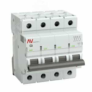 Выключатель автоматический AV-6 DC 4P 3A (C) 6кА AVERES (mcb6-DC-4-03C-av)