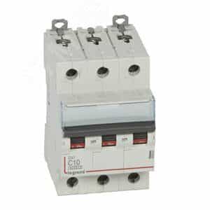 Выключатель автоматический трехполюсный 10А С DX3 6kA/10kA (407857)