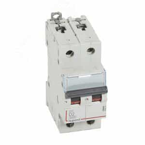 Выключатель автоматический двухполюсный 2А D DX3 6kA/10kA (408024)