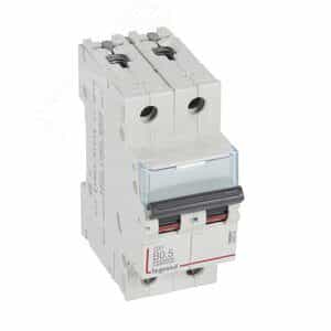 Выключатель автоматический двухполюсный 0.5А B DX3 10kА/16kА (408934)