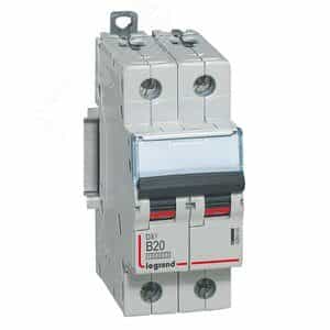 Выключатель автоматический двухполюсный 20А B DX3 10kА/16kА (408943)
