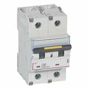 Выключатель автоматический двухполюсный 80А C DX3 10kА/16kА (409228)