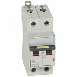 Выключатель автоматический двухполюсный 25А C DX3 10/16kА DC (409570)