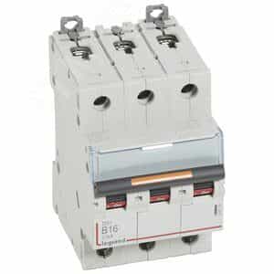 Выключатель автоматический трехполюсный 16А B DX3 25kА (409729)