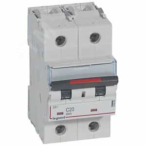 Выключатель автоматический двухполюсный 20А C DX3 36кА (410009)