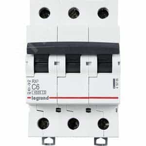 Выключатель автоматический трехполюсный RX3 4,5 кА C 6 А (419705)