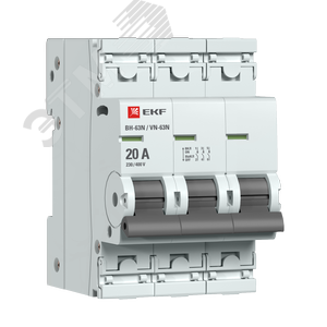 Выключатель нагрузки 3P 20А ВН-63N EKF PROxima S63320