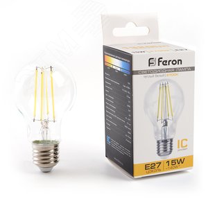 Лампа светодиодная LED 15вт Е27 теплый FILAMENT LB-615