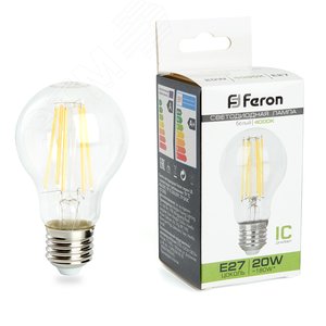 Лампа светодиодная LED 20вт Е27 белый FILAMENT LB-620