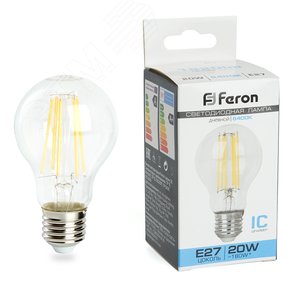 Лампа светодиодная LED 20вт Е27 дневной FILAMENT LB-620