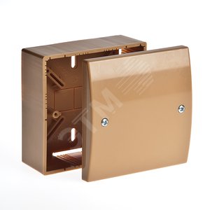 Коробка распаячная универсальная 100х100х55, для миниканалов, коричневый 65019К