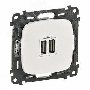 Valena ALLURE Зарядное устройство с двумя USB-разьемами 240В/5В 1500мА С лицевой панелью Жемчуг 754999