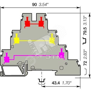 Клемма тройная D4/6T3 4мм.кв ENT1SNA299683R0100