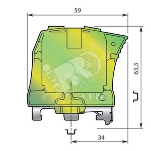 Клемма винтовая 35мм.кв. Земля ZS35 1SNK516150R0000