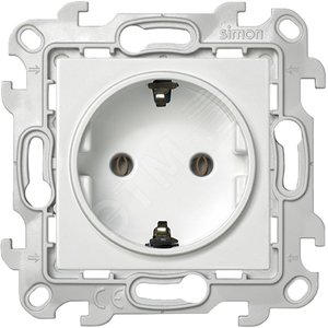 Розетка 2К+З Schuko без штор, белый 2450434-030