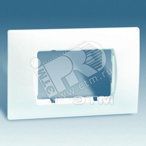 Рамка с декоративной вставкой с суппортом на 2 широкий или 4 узких модуля без лапок дюропласт 146х85мм белый 27615-65