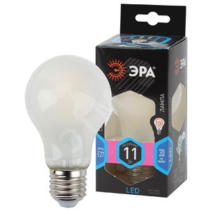 Лампа светодиодная филаментная F-LED A60-11W-840-E27 frost (филамент, груша мат., 11Вт, нейтр, Е27) (10/100/1200) Б0035036