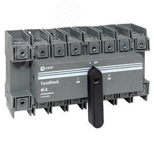 Рубильник 40A 4P реверсивный c рукояткой для прямой установки TwinBlock EKF tb-s-40-4p-rev